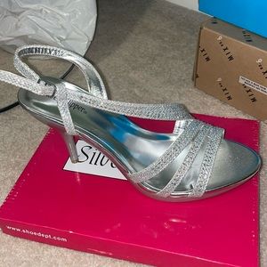 Silver dress shoes